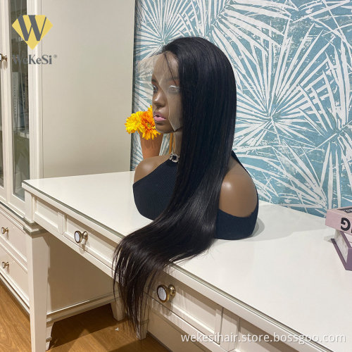 150% 200% Wholesale 4x4 Lace Closure Wig Vendors 100% Aligned Cuticle Wig 4x4 Closure Natural Straight Human Hair Wigs